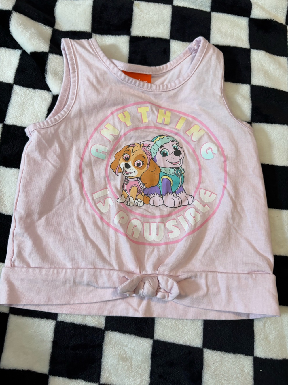 Size 4 paw patrol tank top pink